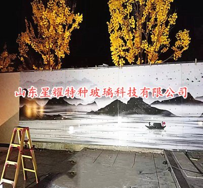 山水畫玻璃